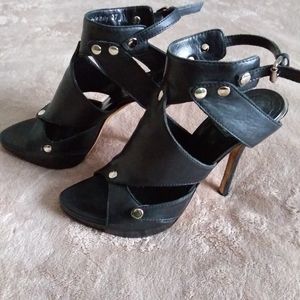 Christian Dior Sz 7 US Leather Sandal Women's Black Gladiator/ Used